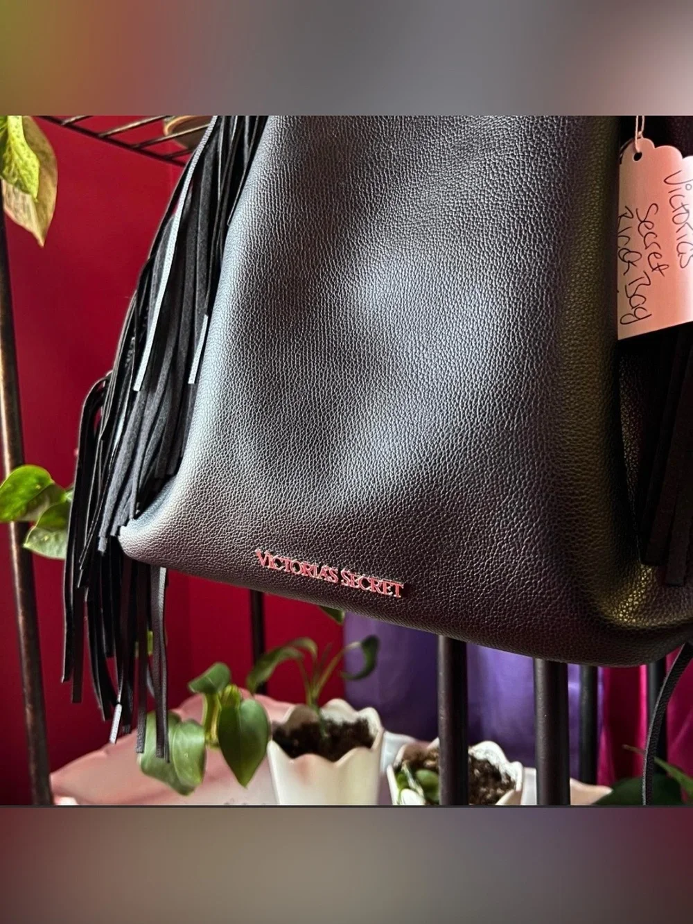 Victoria's Secret Black Fringe Backpack